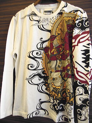 和柄長袖Ｔシャツ　愛染明王
